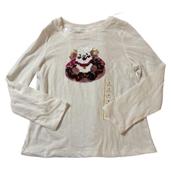 Nwt cat & jack sequin shirt dog inside of a doughnut - Picture 1 of 1
